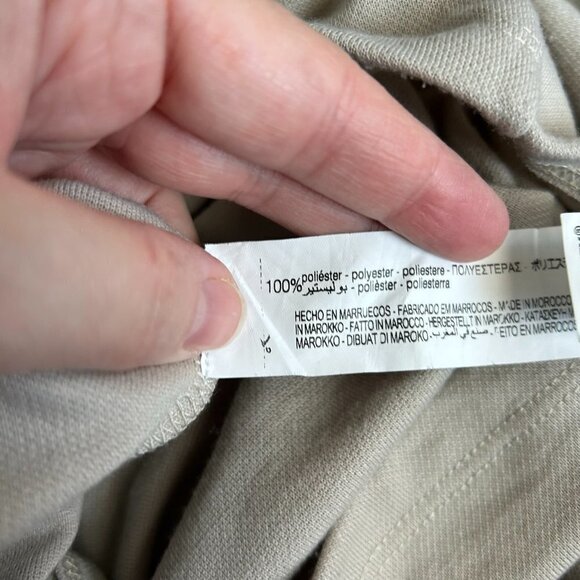 ZARA Oversized Taupe Short Sleeve Casual Midi Tunic Dress US L - Picture 8 of 8